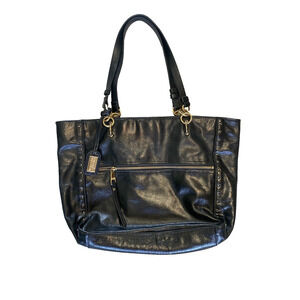 Badgley Mischka Shoulder Bag Large Purse Black Studded School Carry All Tote